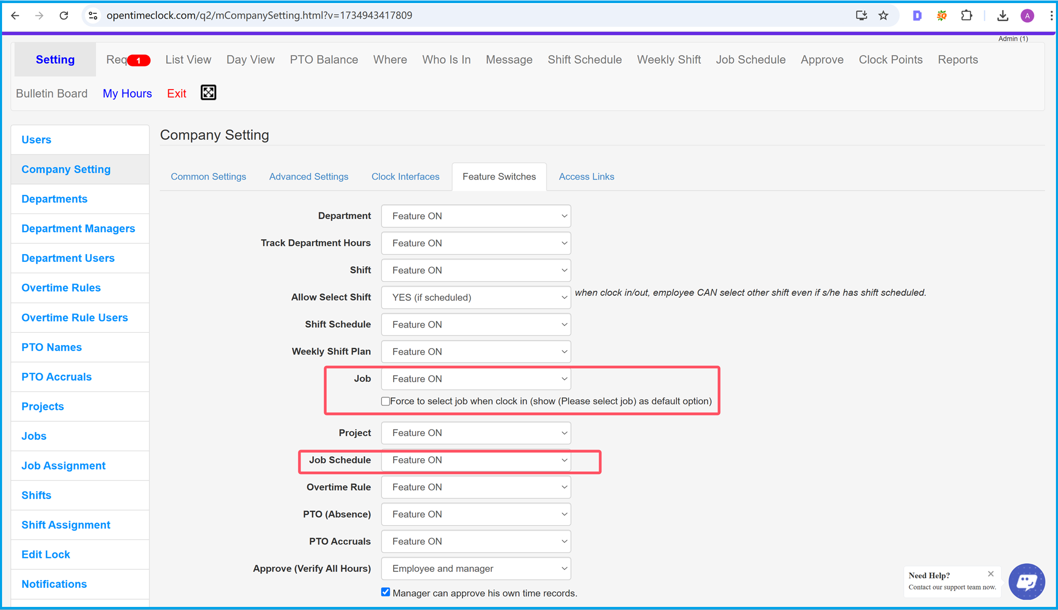 Enable the Job Time Tracking Software Feature