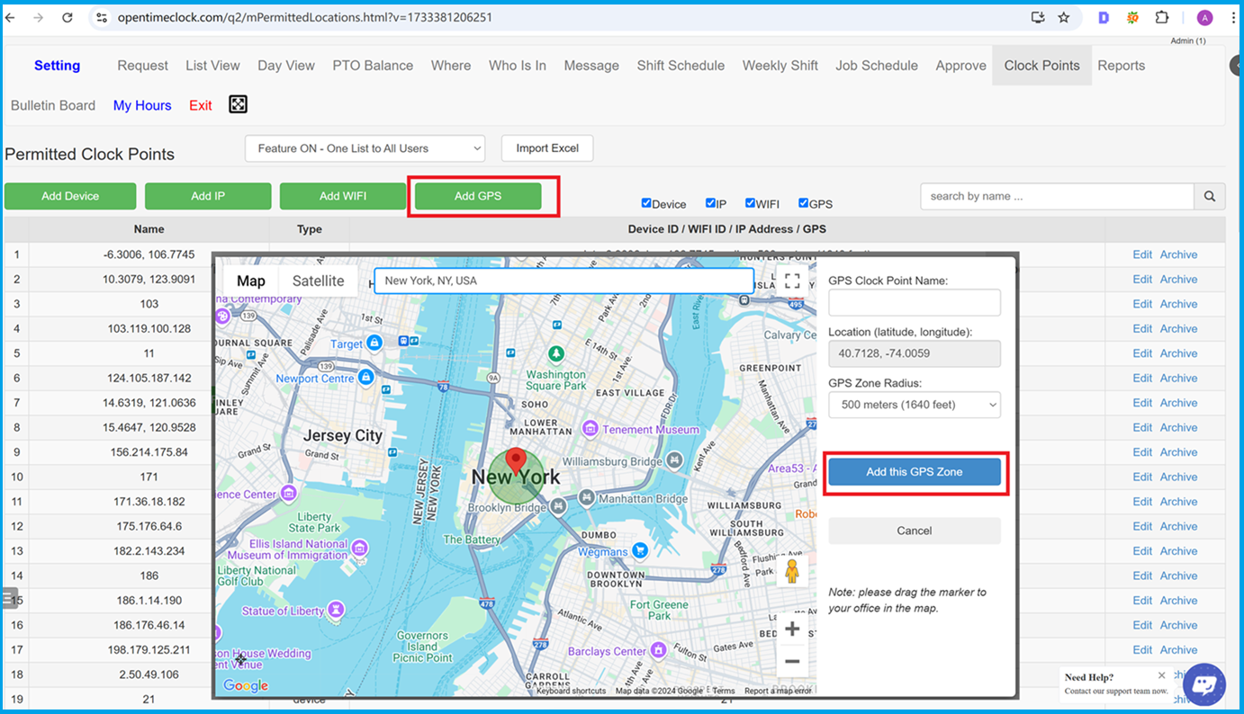 Geofencing for Defining Work Locations and Preventing Unauthorized Clock-Ins with OpenTimeClock