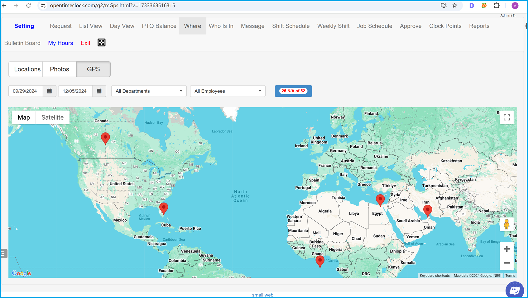 Set Work Locations and Track Attendance Using GPS and Google Maps on OpenTimeClock